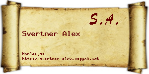 Svertner Alex névjegykártya